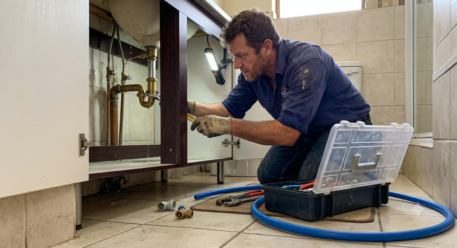 Bathroom plumbing repair